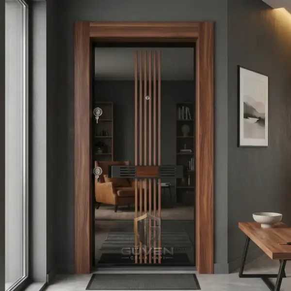 GV-1010 ceviz renkli lüks çelik kapı