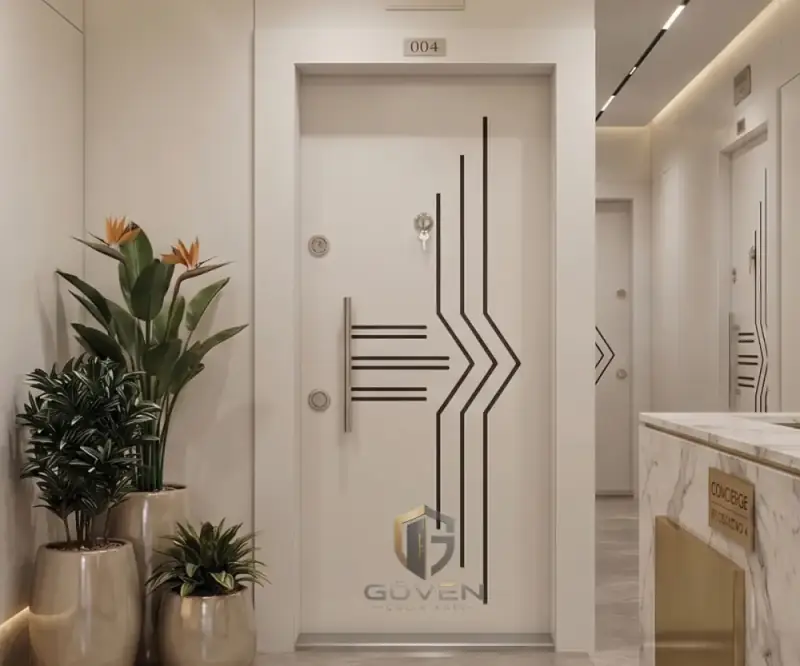 GV-2030 beyaz renkli prestij çelik kapı