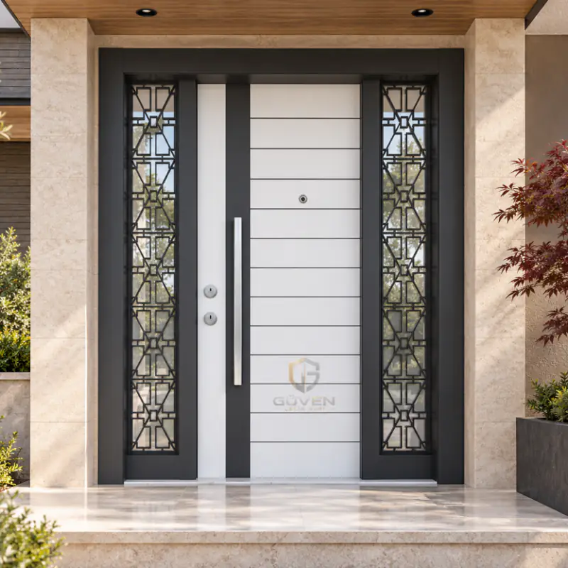 GV-5006 beyaz antrasit renkli villa kapısı