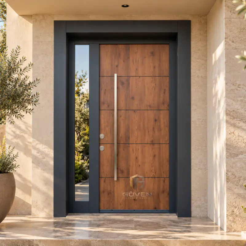 GV-5013 doğal ceviz renkli villa kapısı